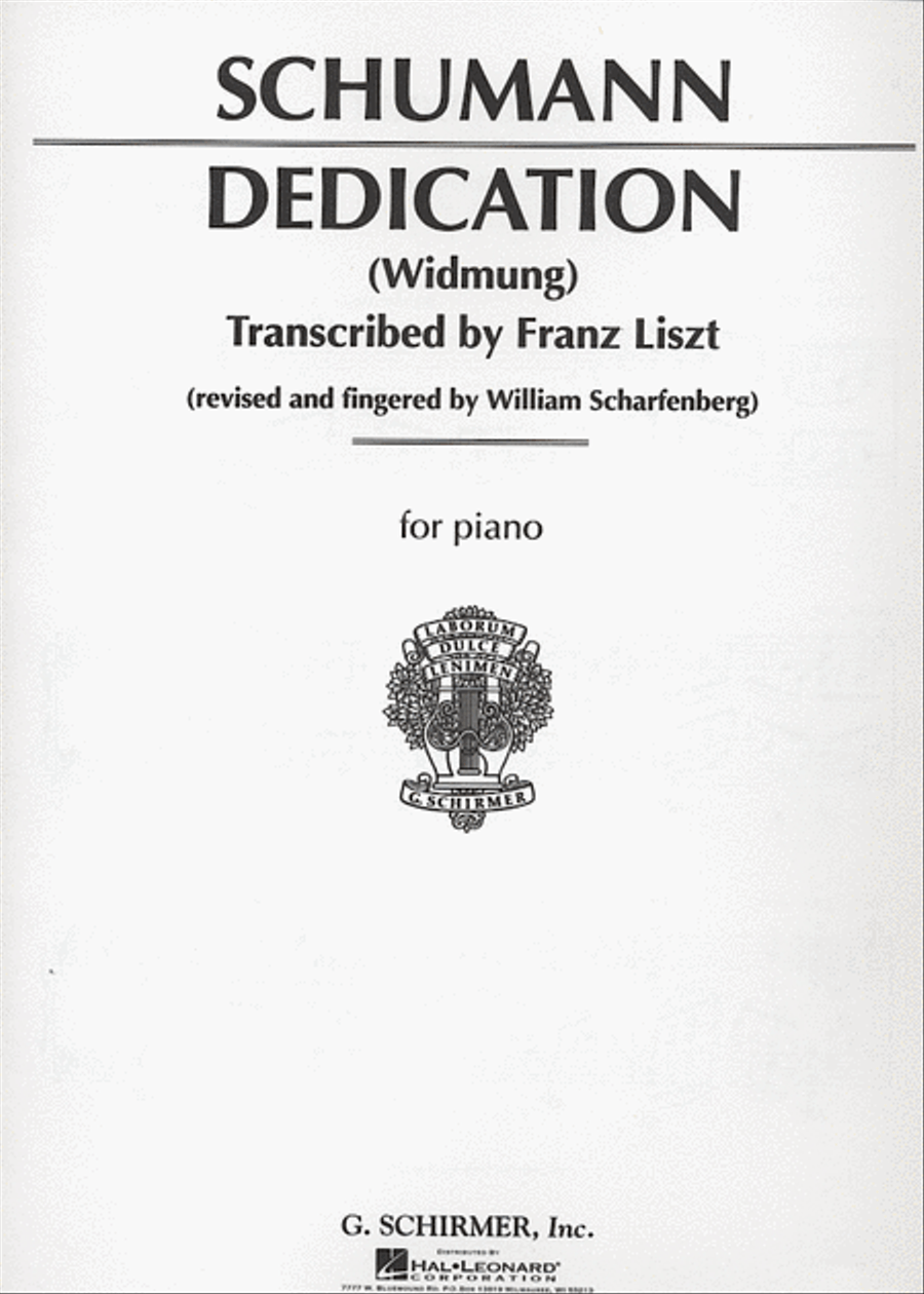 Dedication (Widmung) Piano Solo scores gallery preview page 1