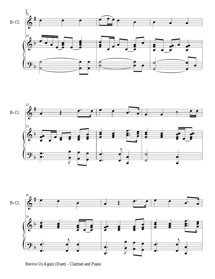 3 GOSPEL HYMNS, SET II (Duets for Bb Clarinet & Piano) Woodwind Duet scores gallery preview page 4