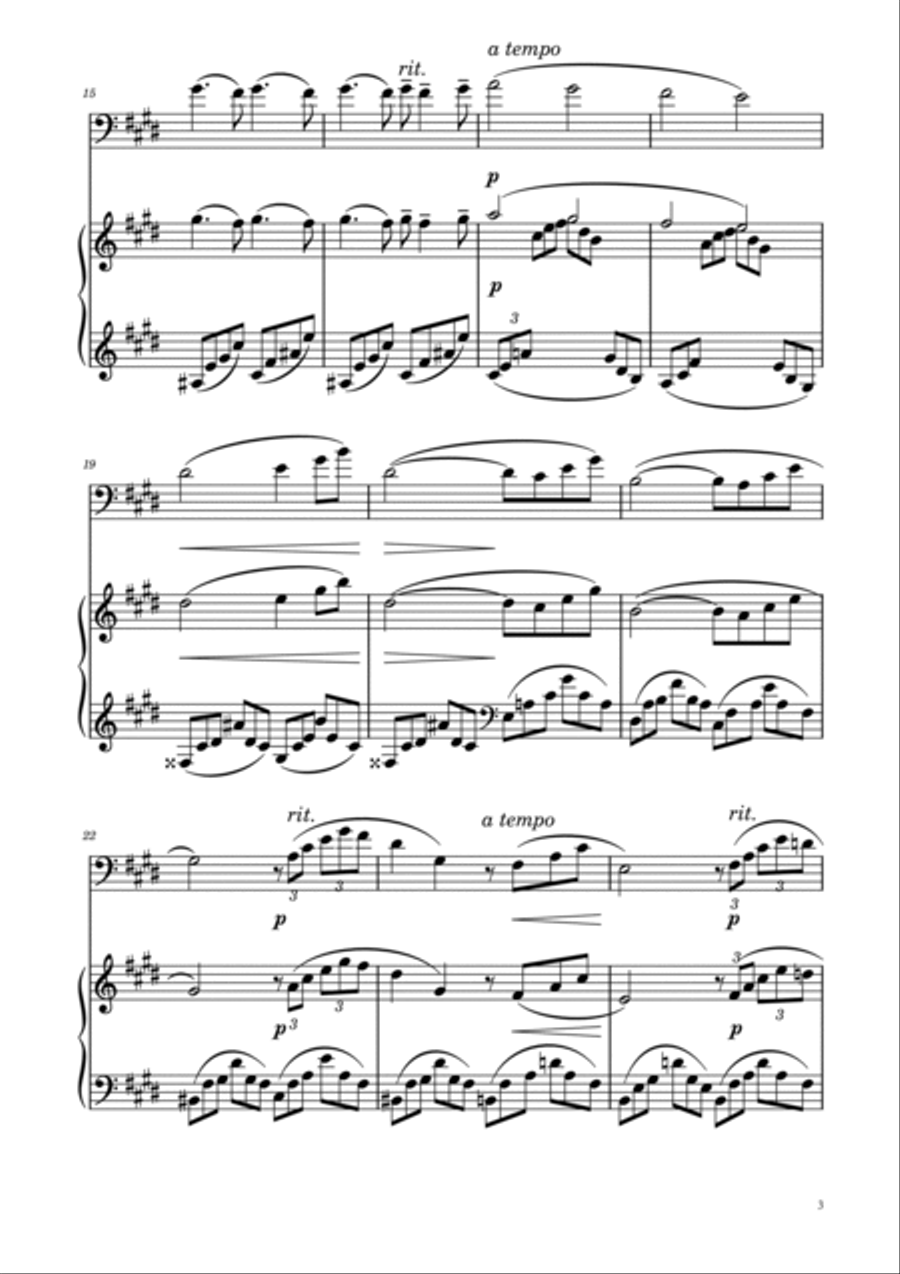 Debussy - Arabesque Nº1 - Cello Solo w/ Piano Accompaniment Piano scores gallery preview page 3