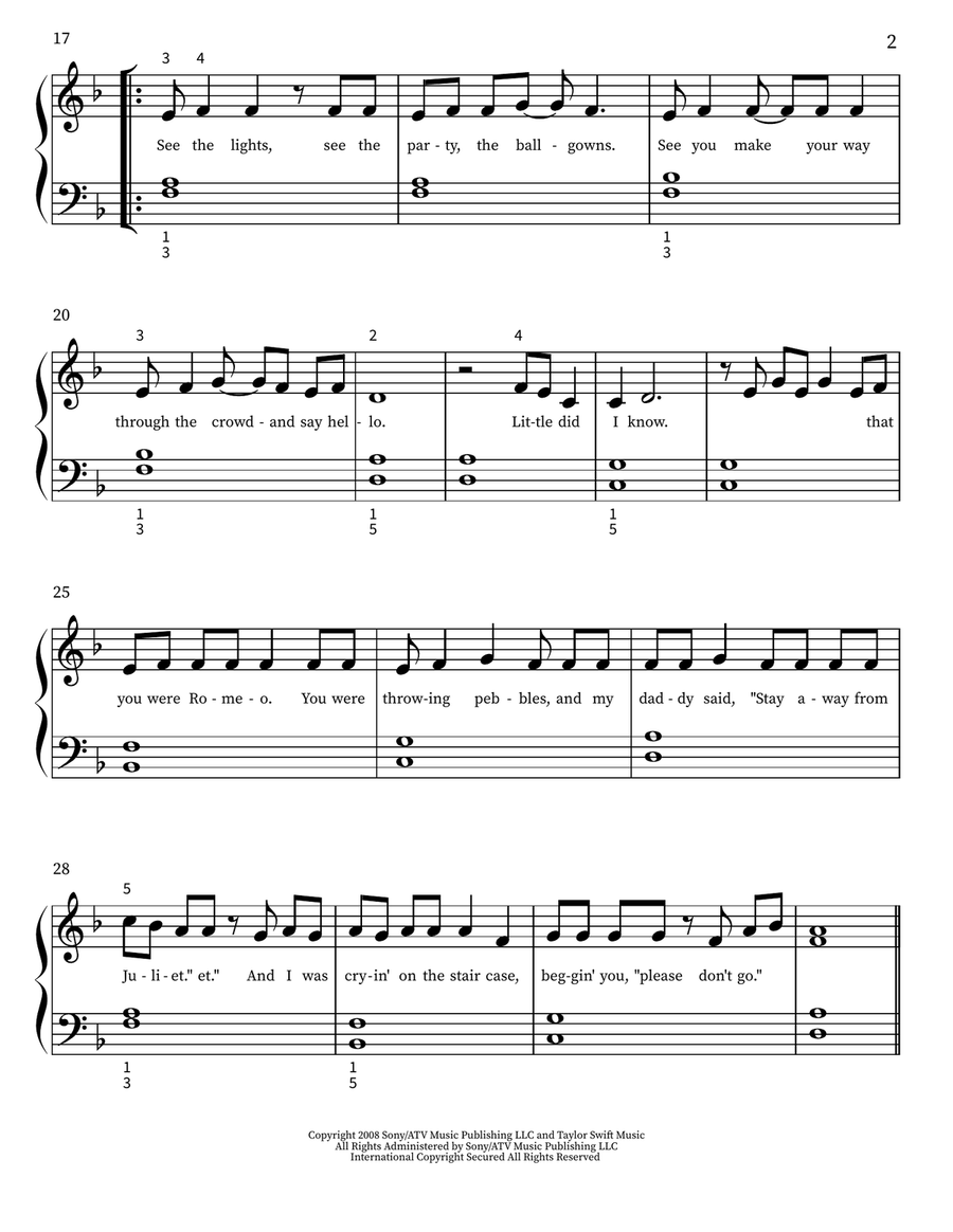 Love Story Easy Piano scores gallery preview page 3