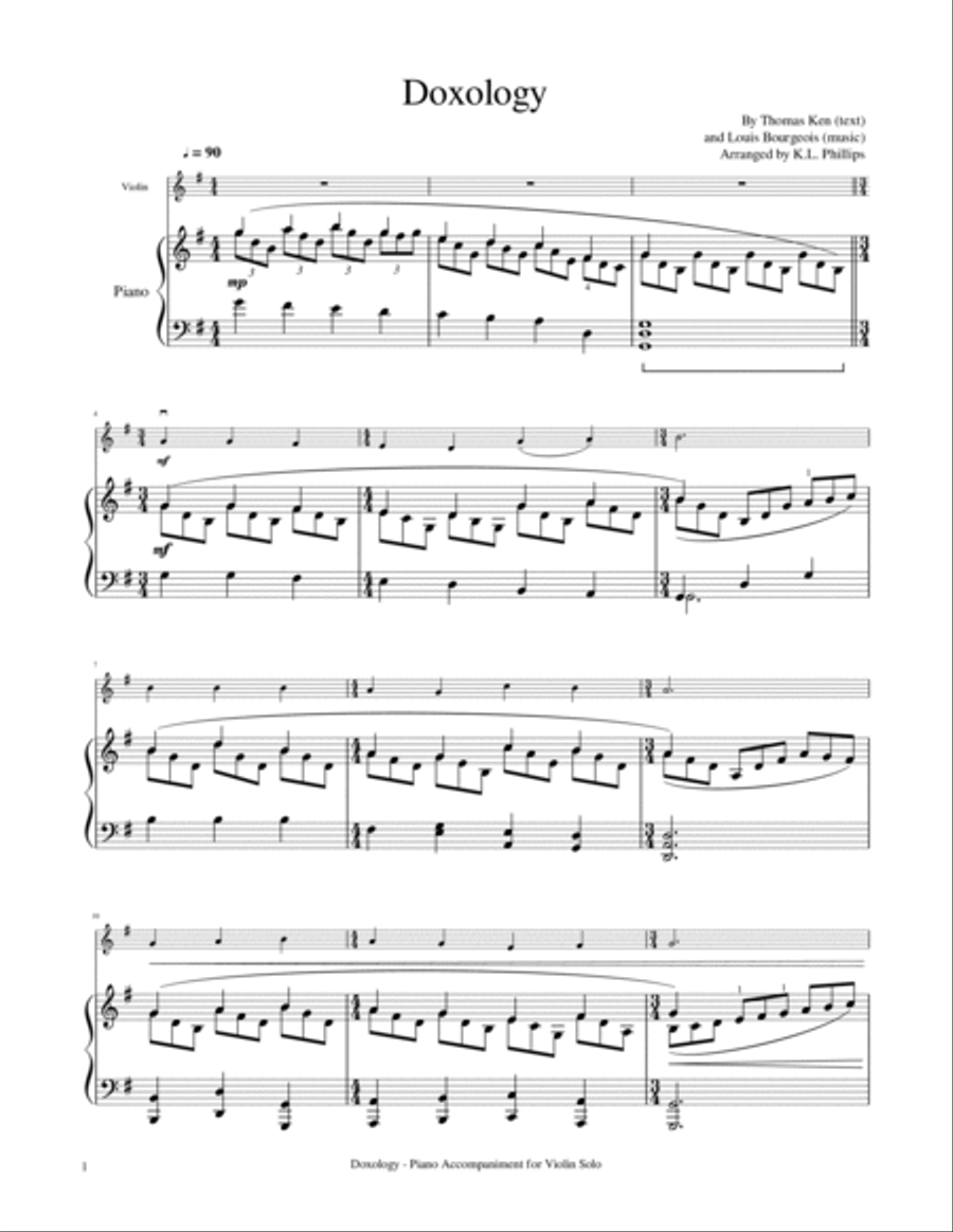 Doxology - Violin Solo with Piano Accompaniment Violin Solo scores gallery preview page 2