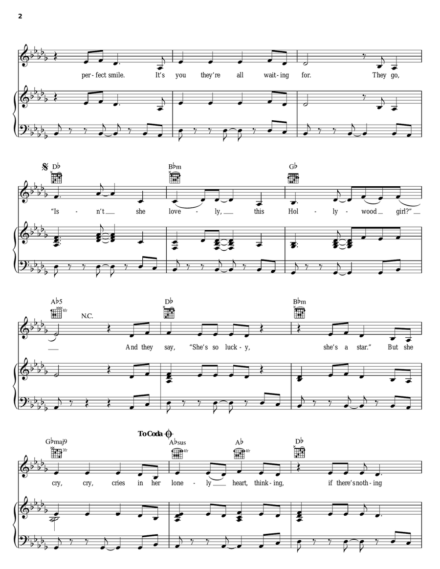 Lucky Lucky Piano, Vocal, Guitar scores gallery preview page 2