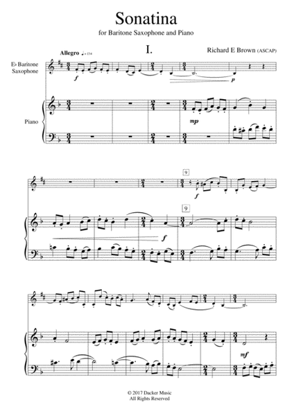 Sonatina for Baritone Saxophone and Piano image number null