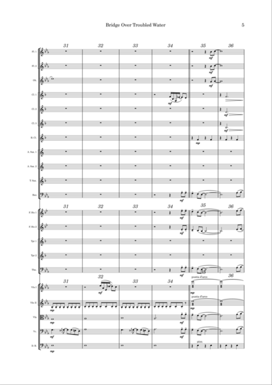 Bridge Over Troubled Water Full Orchestra scores gallery preview page 5