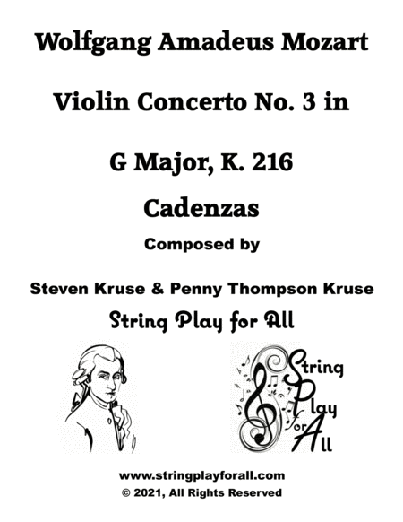 cadenzas to Mozart Violin Concerto No. 3 in G Major, K. 216 image number null