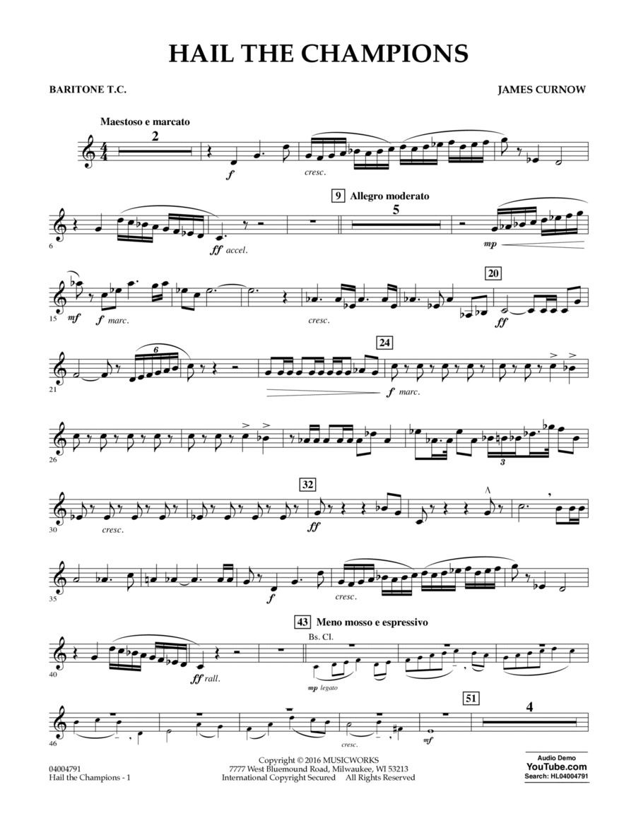 Hail the Champions - Baritone T.C. Baritone Horn TC scores gallery preview page 1