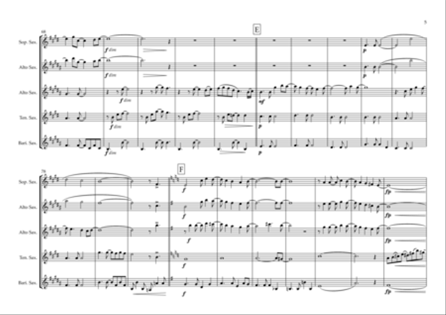 Just The Way You Are Saxophone Quartet scores gallery preview page 5