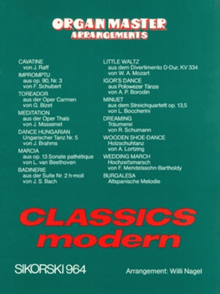 Book cover for Organ Master Arrangements: Classics Modern