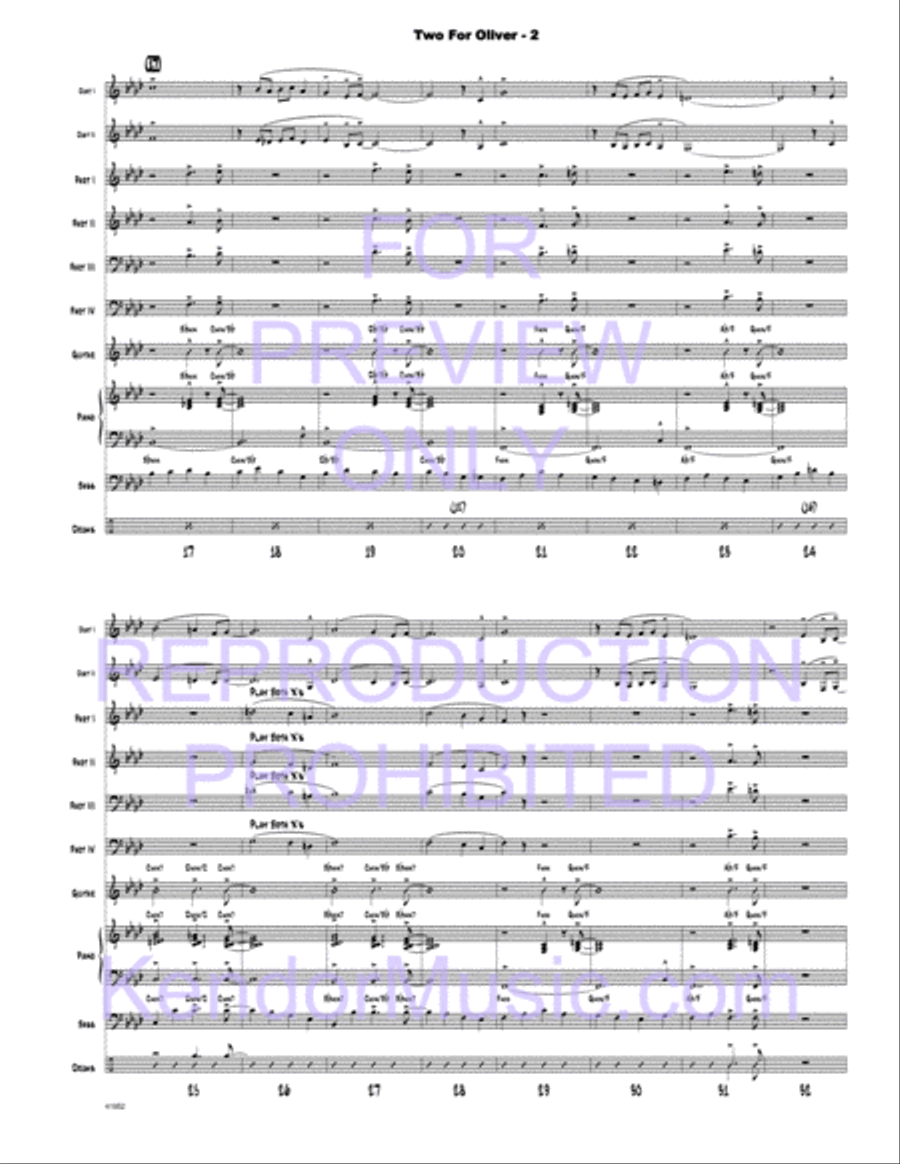 Two For Oliver Jazz Ensemble scores gallery preview page 3