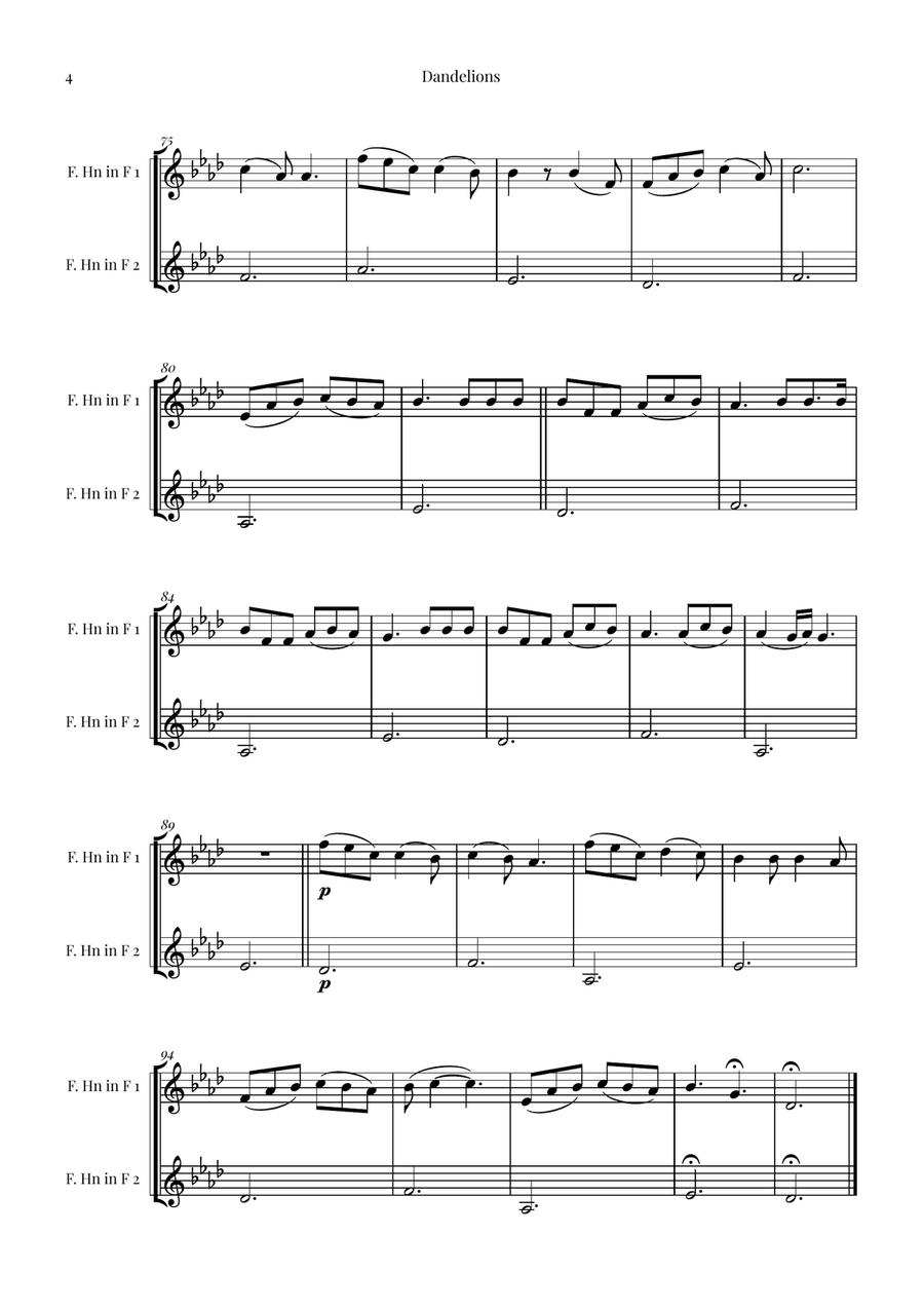 Dandelions Brass Duet scores gallery preview page 4
