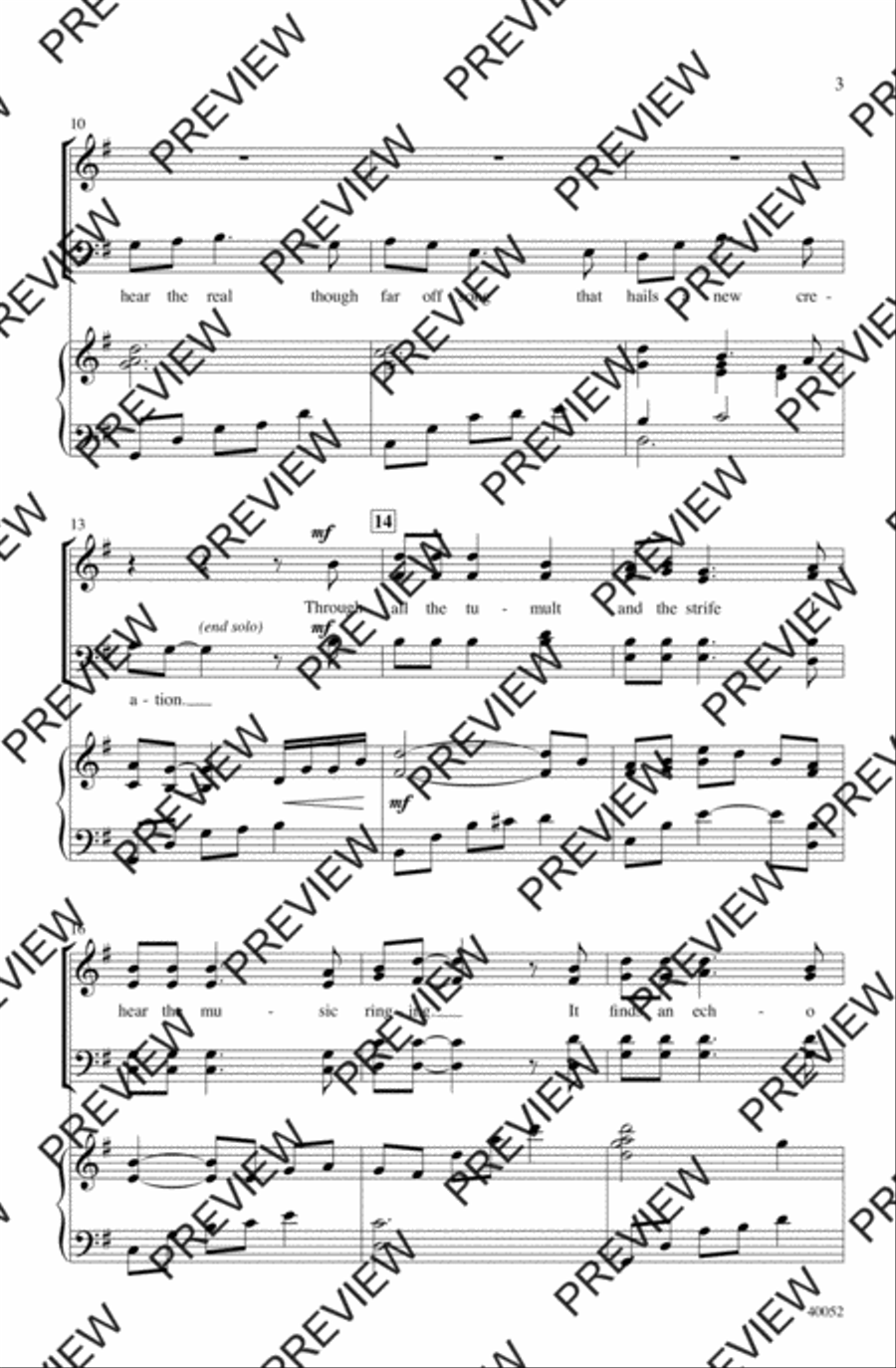 How Can I Keep from Singing? 4-Part scores gallery preview page 3