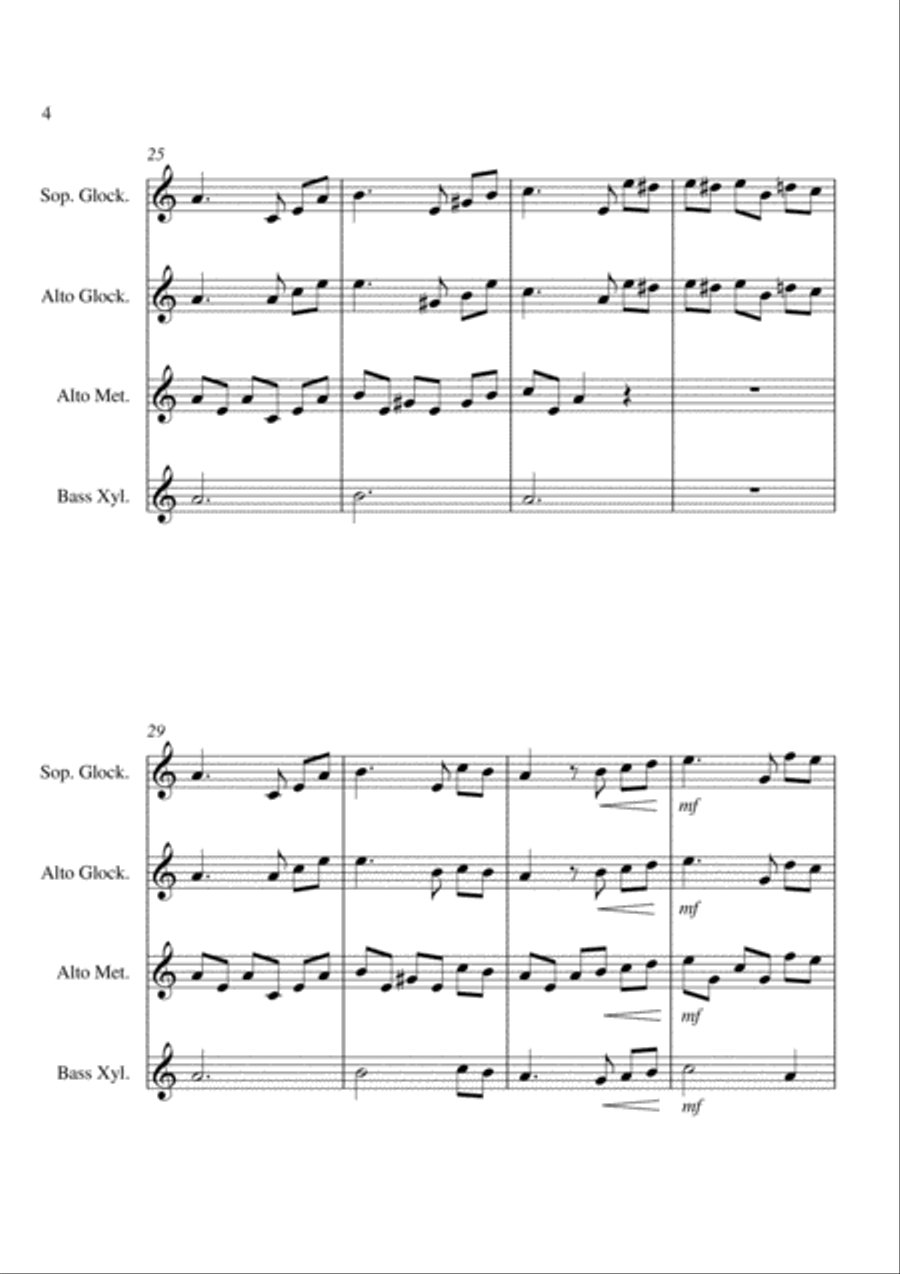 Fur Elise (Main Theme) - For Orff Ensemble Percussion Ensemble scores gallery preview page 4