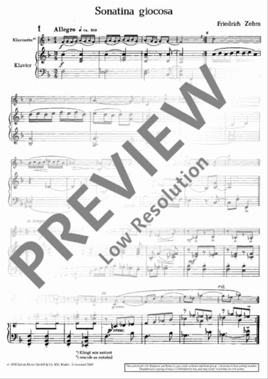 Sonatina giocosa Clarinet Solo scores gallery preview page 3