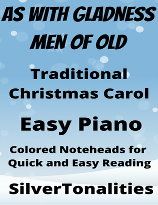 As With Gladness Men of Old Easy Piano Sheet Music with Colored Notation