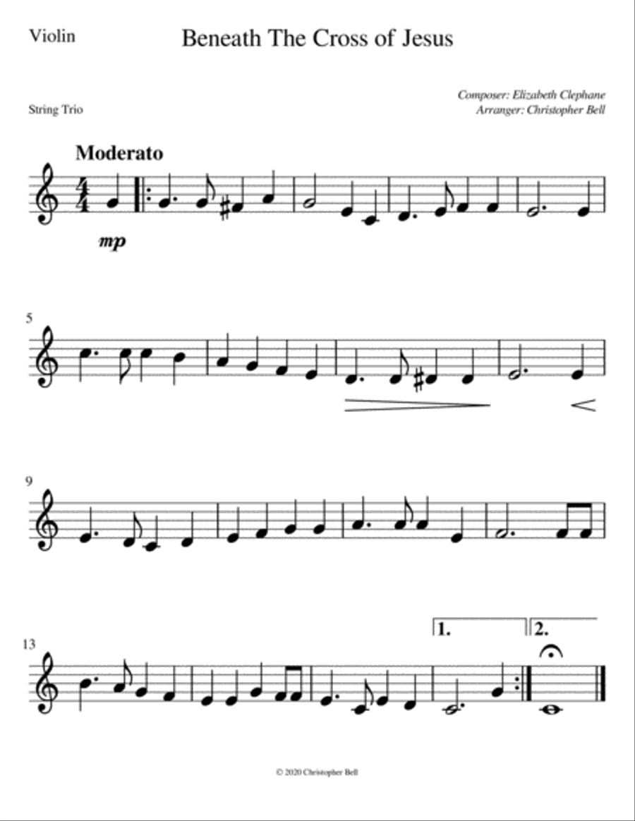 Beneath The Cross of Jesus - String Trio String Trio scores gallery preview page 2