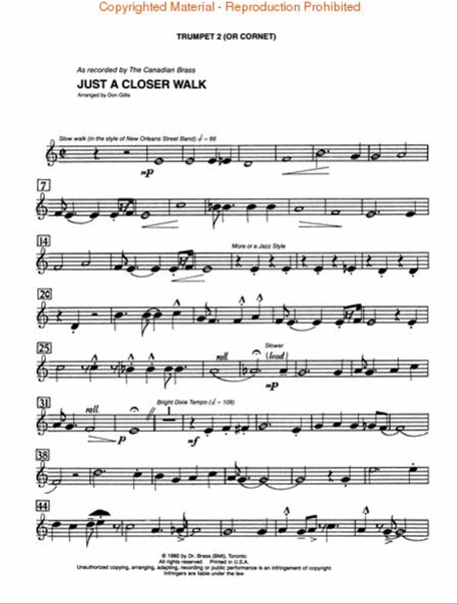 Just a Closer Walk Just a Closer Walk Brass Quintet scores gallery preview page 4