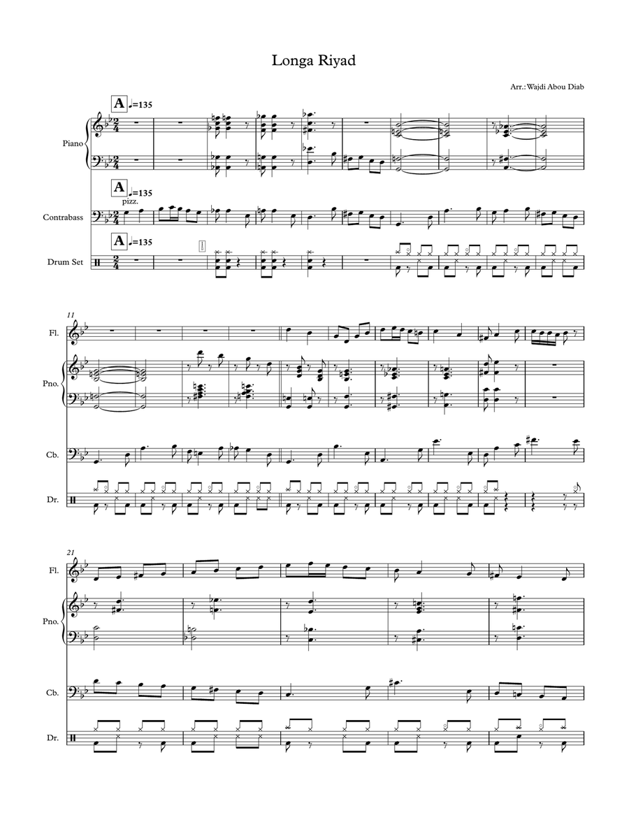 Longa Riad - Trio Jazz Ensemble scores gallery preview page 2