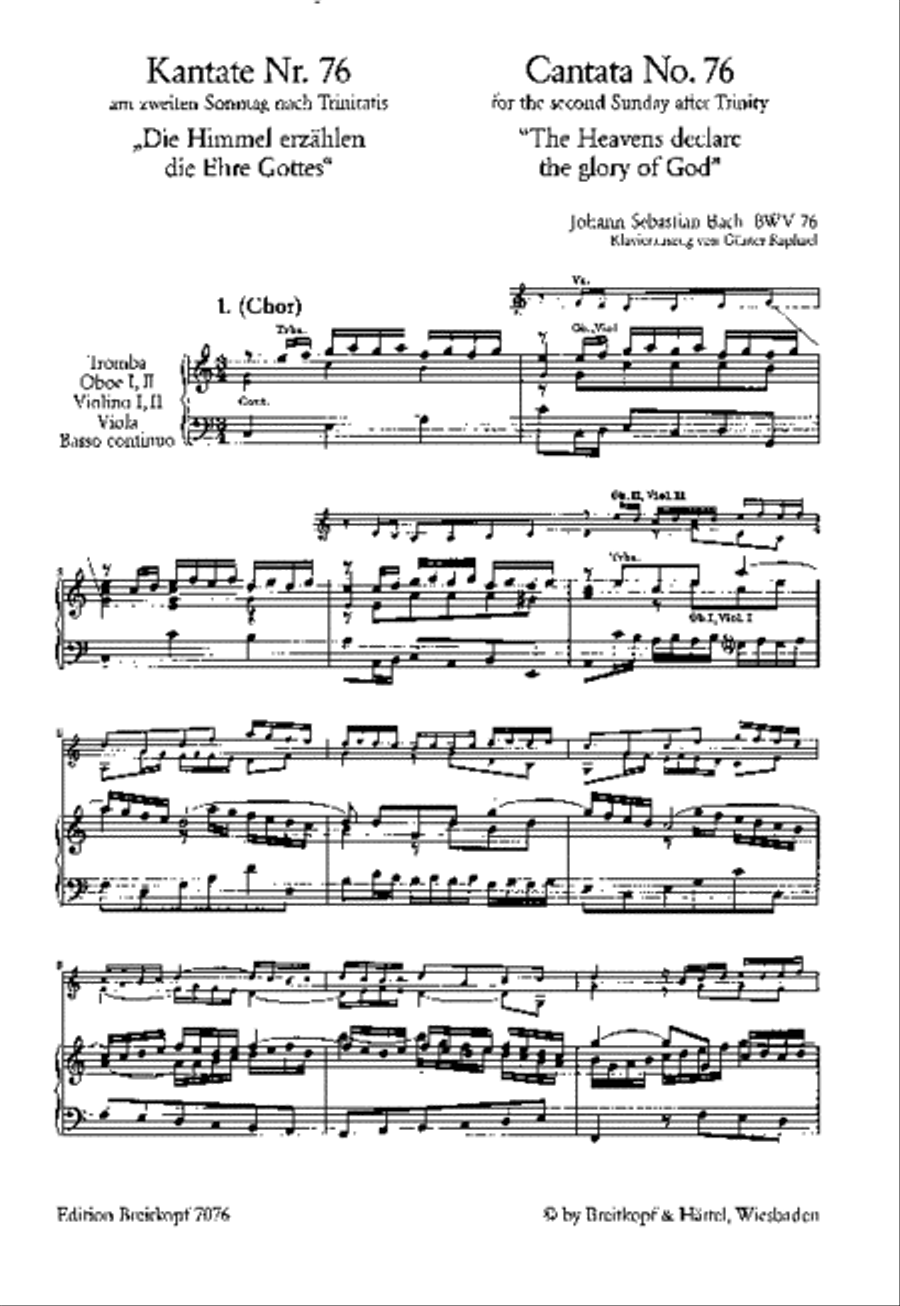 Cantata BWV 76 “The Heavens declare the glory of God” 4-Part scores gallery preview page 2