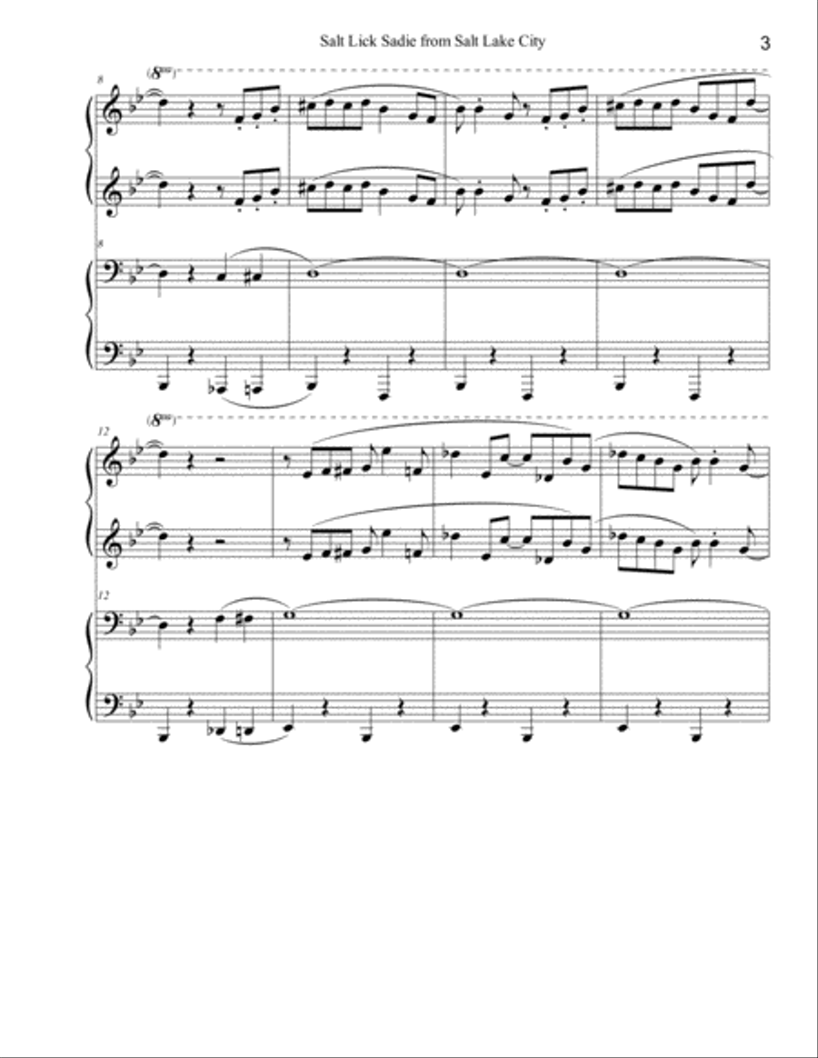 Salt Lick Sadie from Salt Lake City Piano scores gallery preview page 3