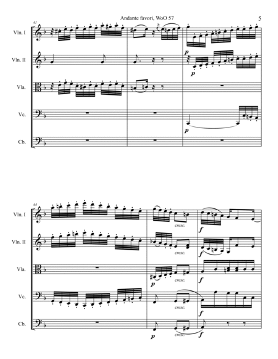 Andante Favori String Orchestra scores gallery preview page 5