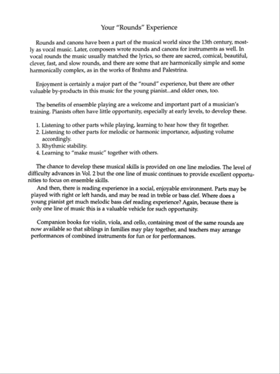 Rounds and Canons for Reading, Recreation and Performance, Piano Ensemble, Volume 2 Cello scores gallery preview page 8