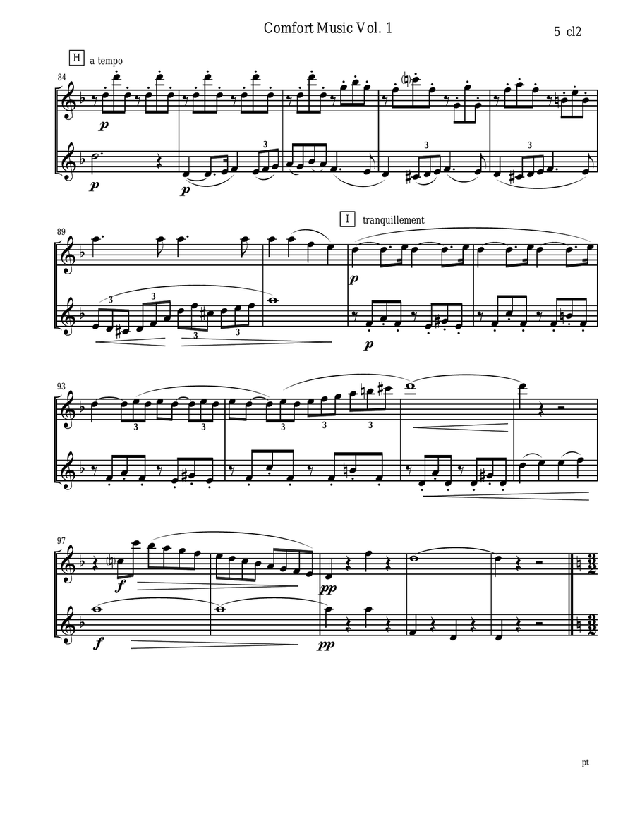 Comfort Music for Clarinet Duet Clarinet Duet scores gallery preview page 5