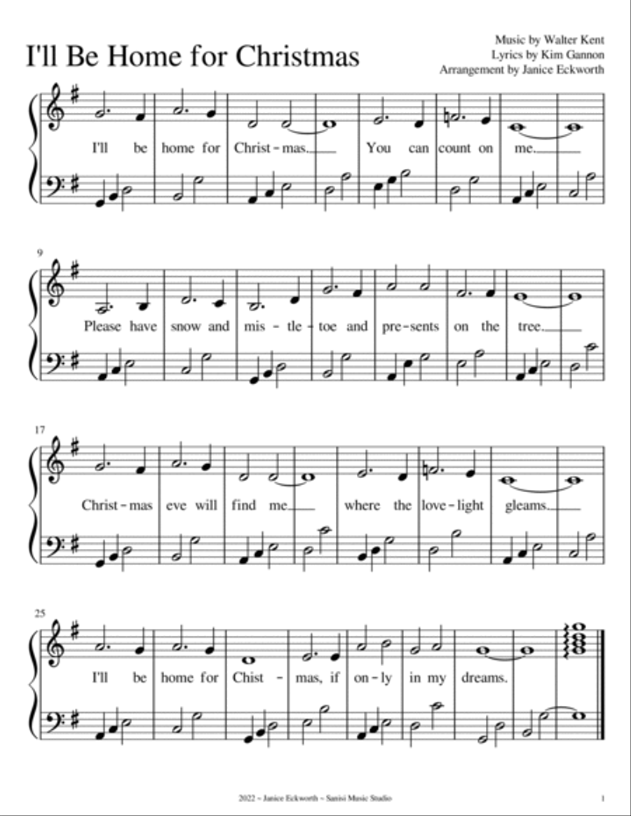 I'll Be Home For Christmas Harp scores gallery preview page 3