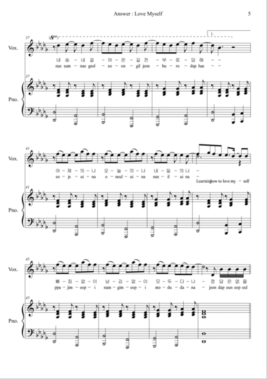 Answer : Love Myself Voice scores gallery preview page 5