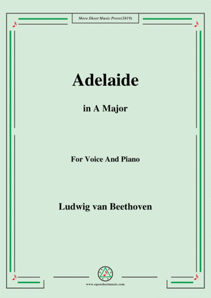 Book cover for Beethoven-Adelaide in A Major,for voice and piano