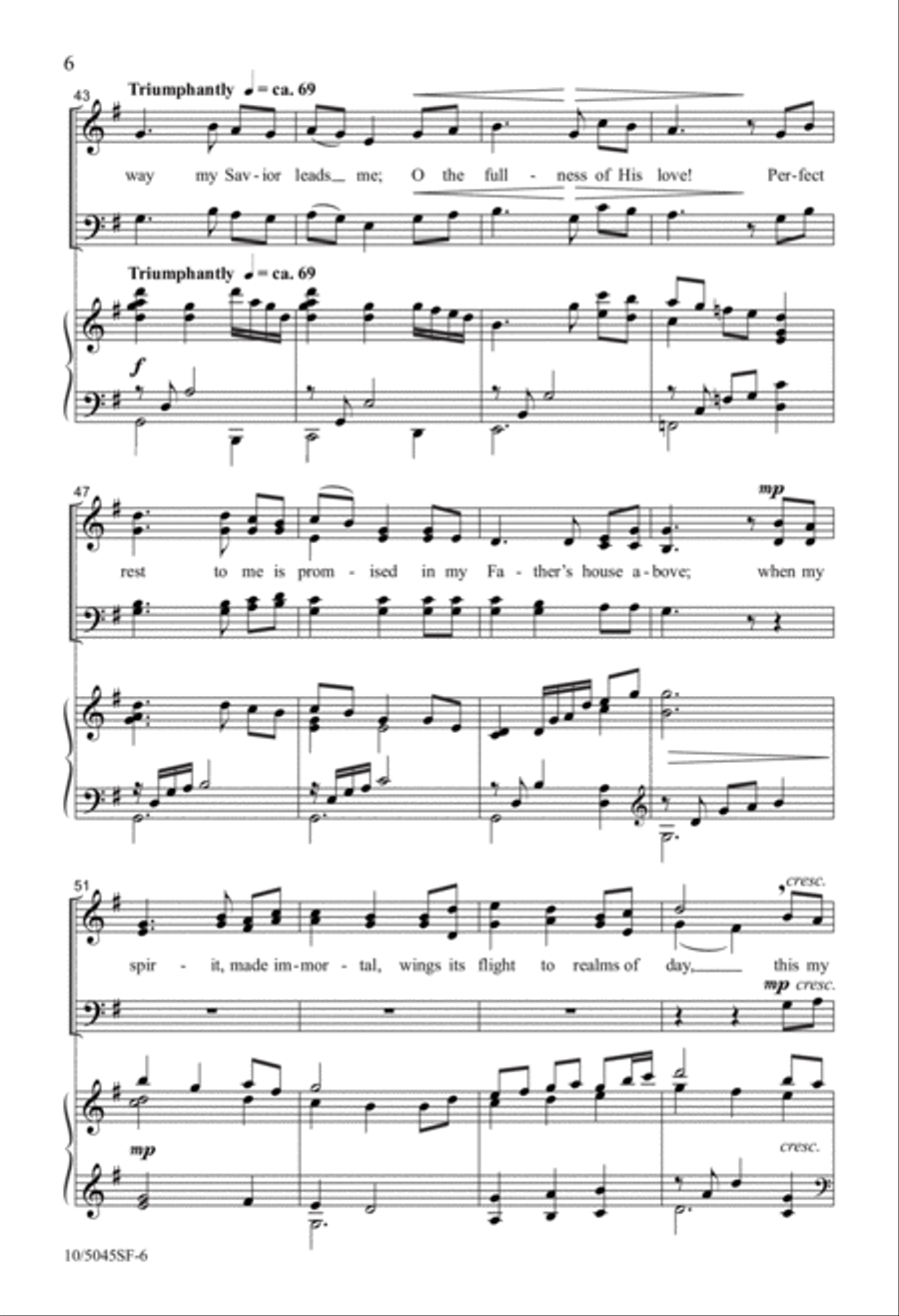 All the Way My Savior Leads Me 4-Part scores gallery preview page 6