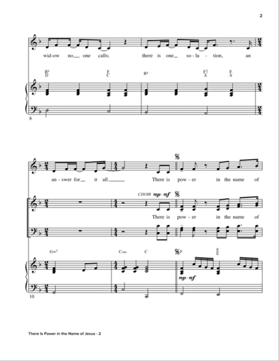 There Is Power In The Name Of Jesus 4-Part scores gallery preview page 2
