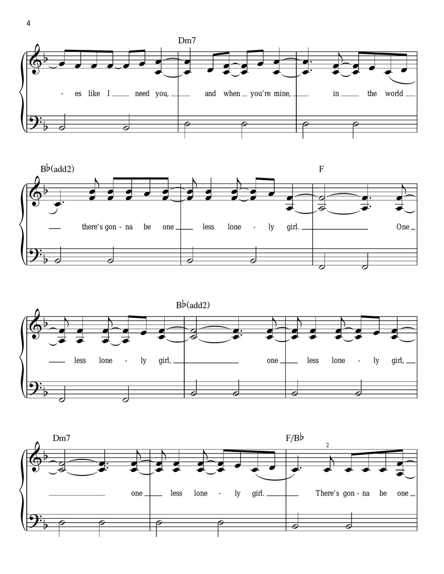 One Less Lonely Girl Voice scores gallery preview page 4