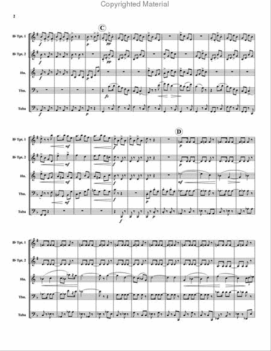 Finale from String Quartet No.12 (The American) Brass Quintet scores gallery preview page 3