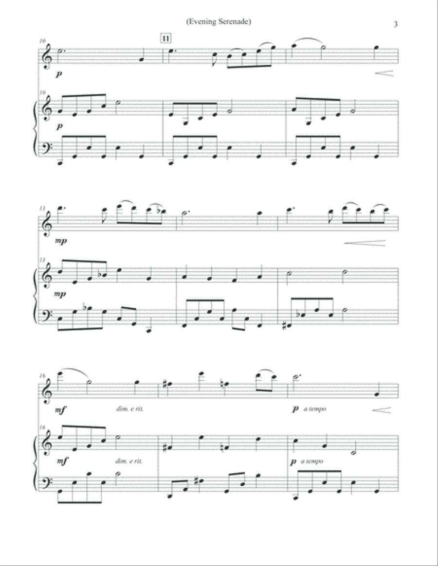 Evening Serenade - Violin & Piano Evening Serenade - Violin & Piano Violin Solo scores gallery preview page 3
