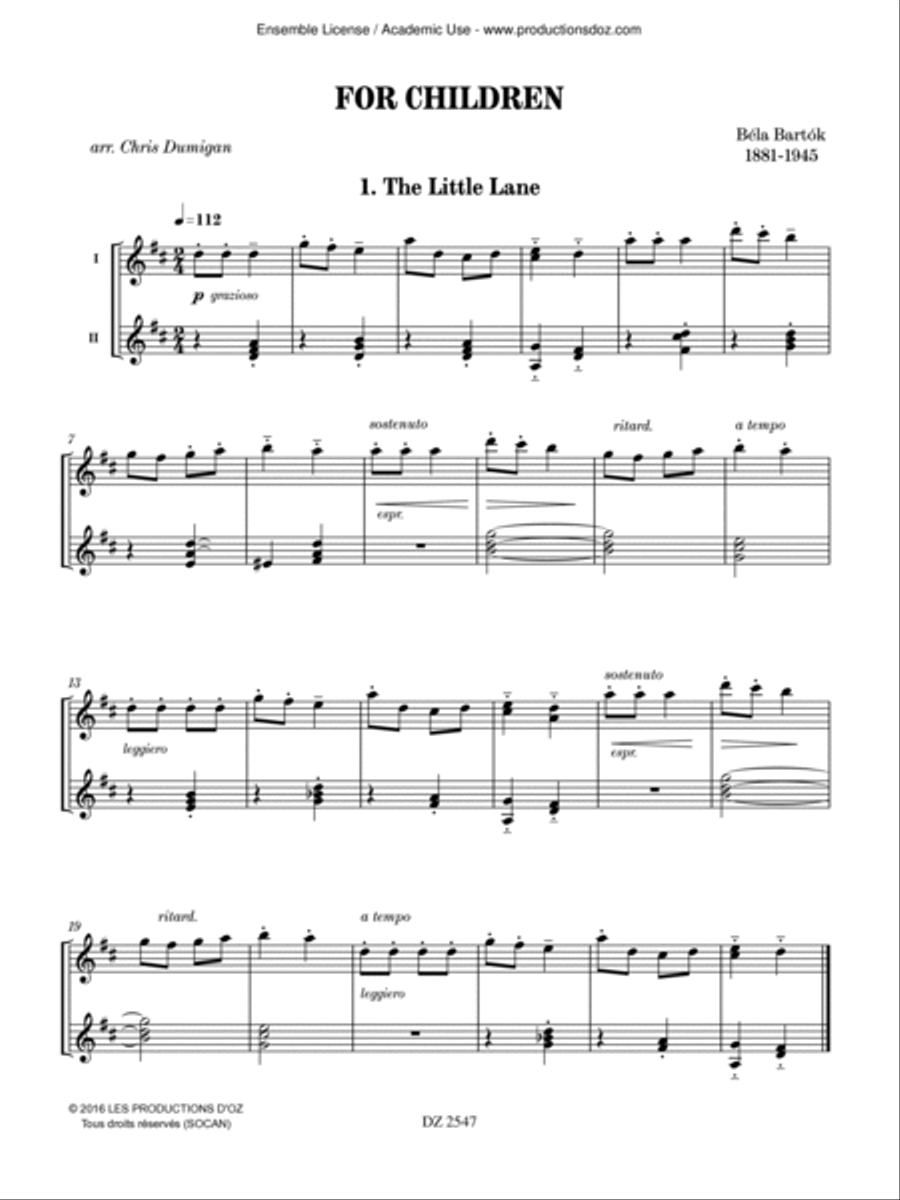 For Children, 32 Selected Pieces Classical Guitar scores gallery preview page 3