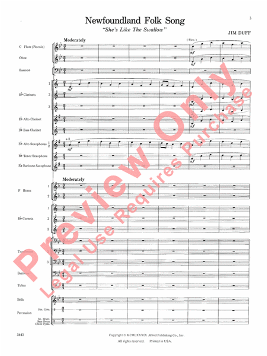 Newfoundland Folk Song Concert Band scores gallery preview page 4
