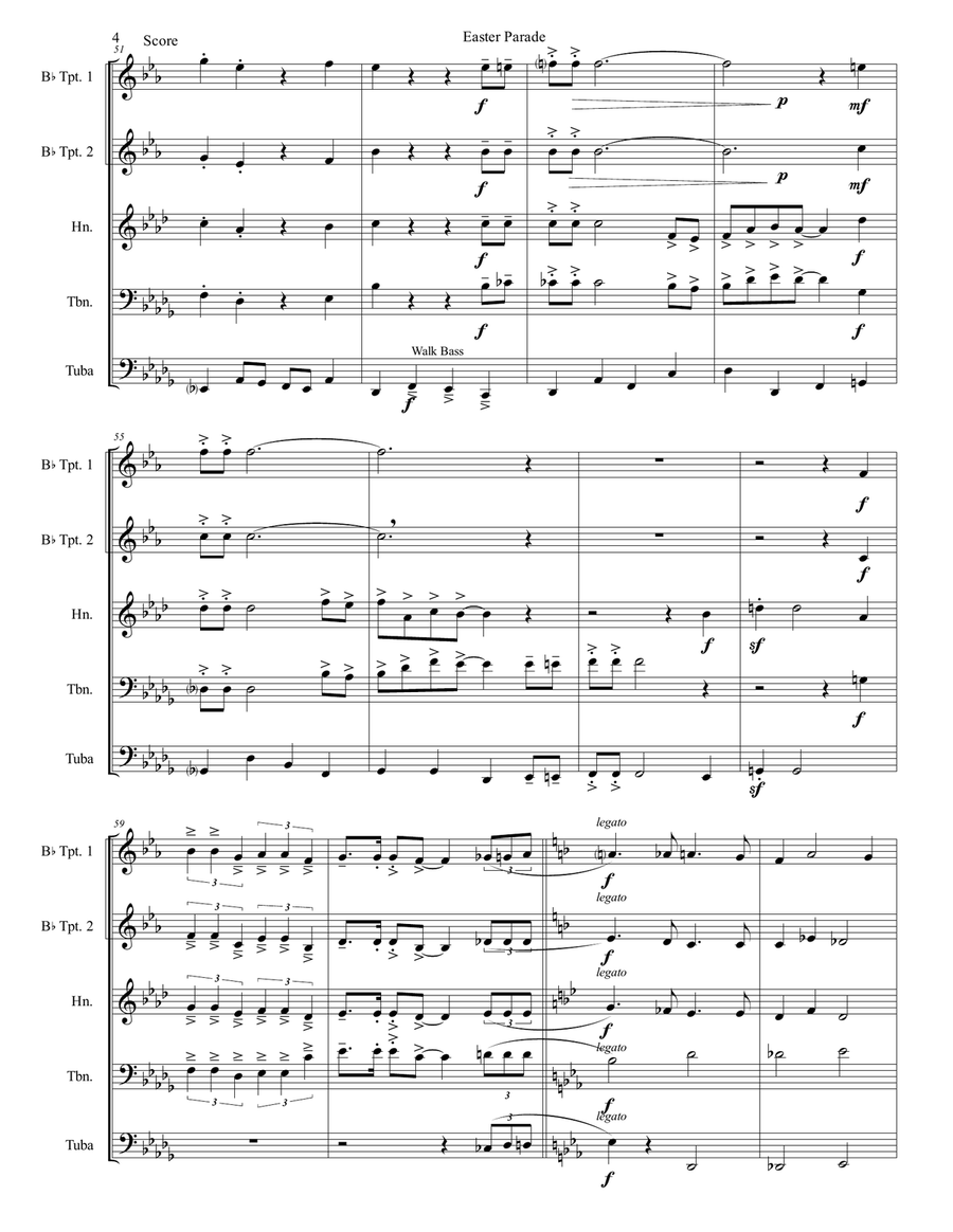 Easter Parade Easter Parade Brass Ensemble scores gallery preview page 5