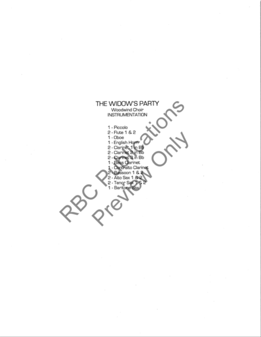 Widow's Party (Score) Widow's Party (Score) Score scores gallery preview page 3