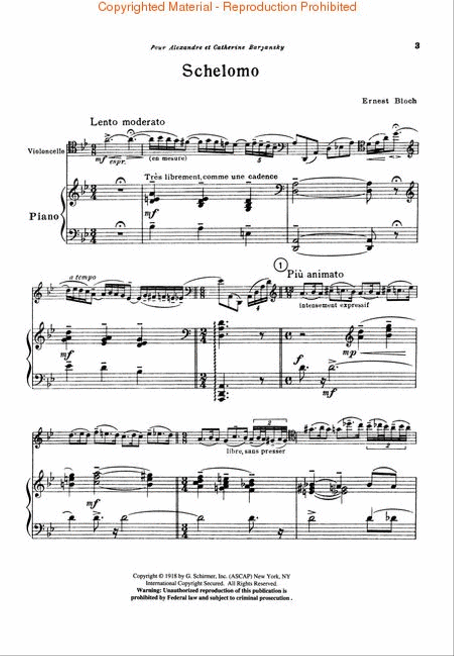 Schelomo Piano Accompaniment scores gallery preview page 2