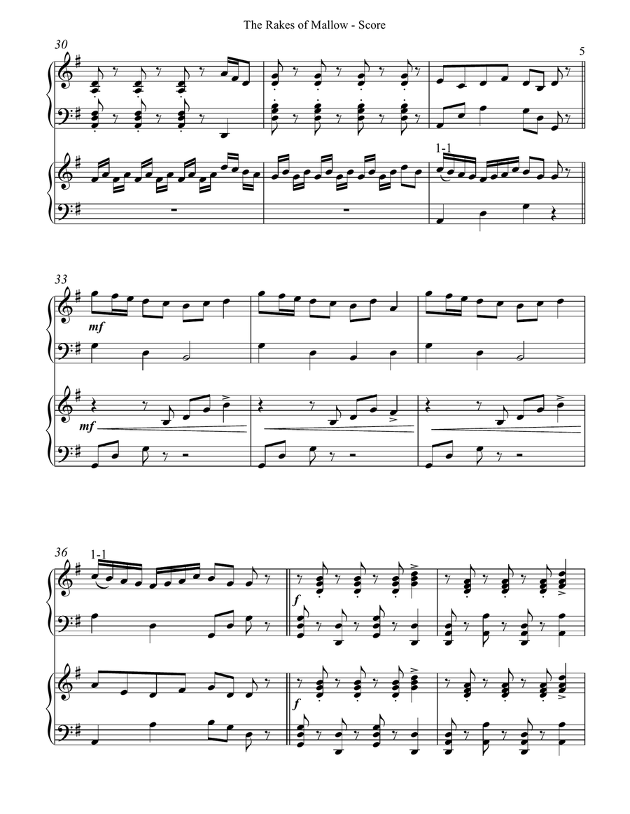 The Rakes of Mallow, Harp Duet Celtic Harp scores gallery preview page 5