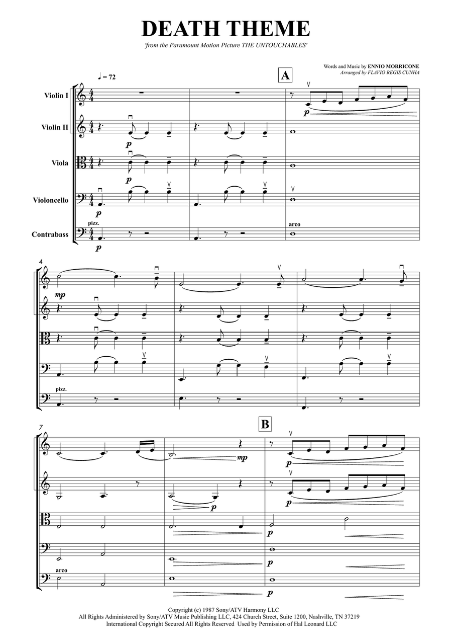 Death Theme from the Paramount Motion Picture THE UNTOUCHABLES String Orchestra scores gallery preview page 3