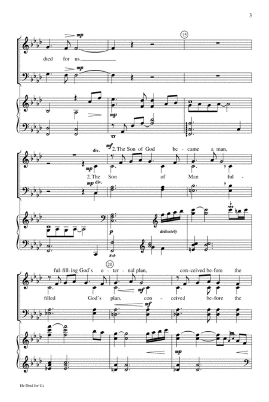 He Died for Us 4-Part scores gallery preview page 3