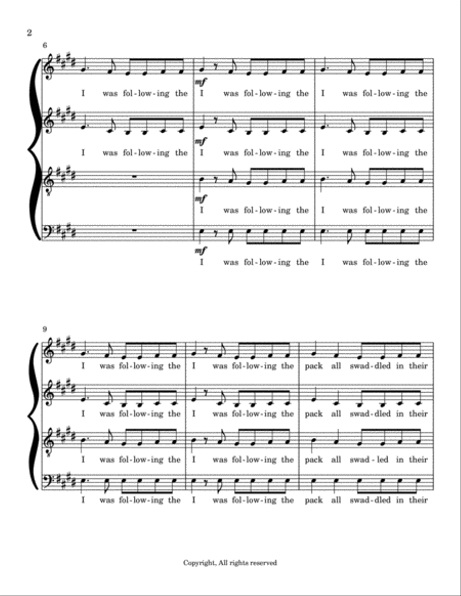 White Winter Hymnal (A Capella Arrangement) 4-Part scores gallery preview page 2