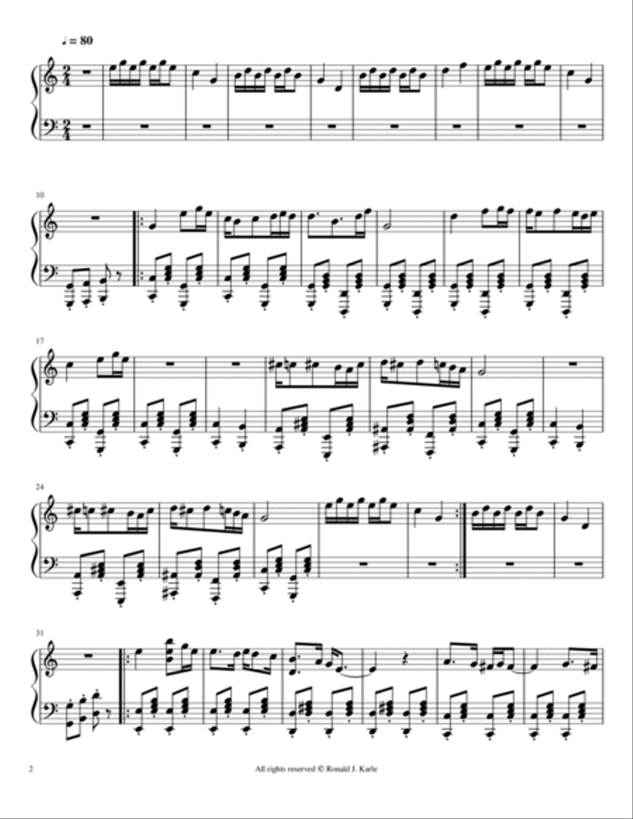 Walking Rag Piano Solo scores gallery preview page 2