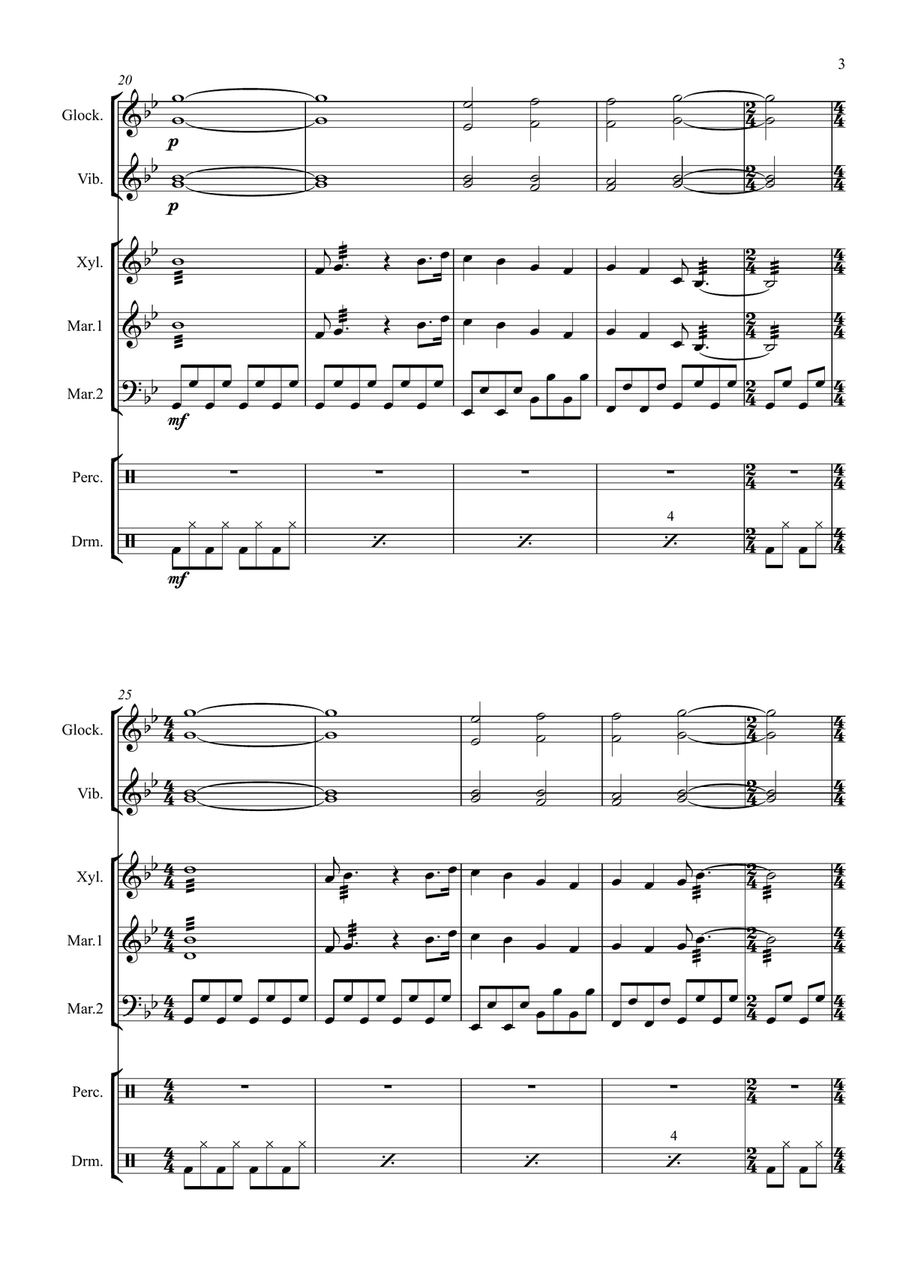 Hey Brother Hey Brother Percussion Ensemble scores gallery preview page 5
