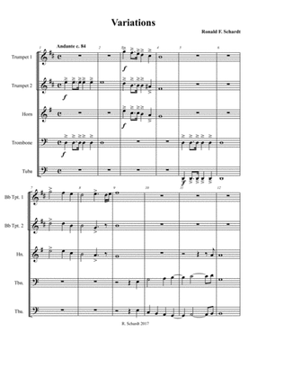 Variations - for Brass Quintet