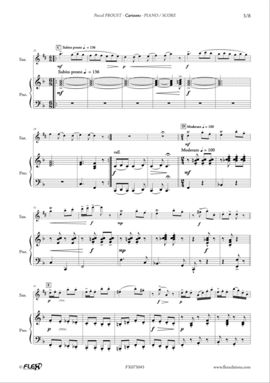 Cartoons Cartoons Alto Saxophone scores gallery preview page 3