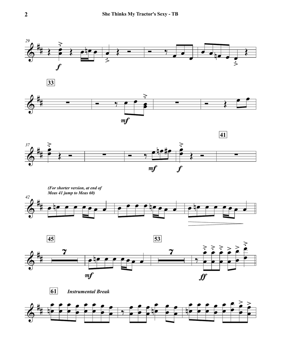 She Thinks My Tractor's Sexy Concert Band scores gallery preview page 2