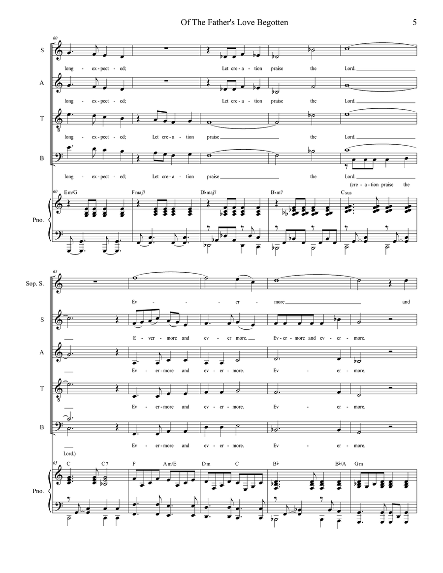 Of The Father's Love Begotten (Choir/Vocal Score) 4-Part scores gallery preview page 6