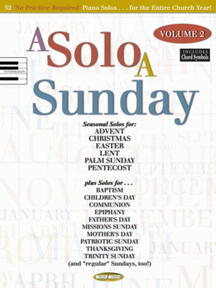 Book cover for A Solo A Sunday V2 - Piano Folio